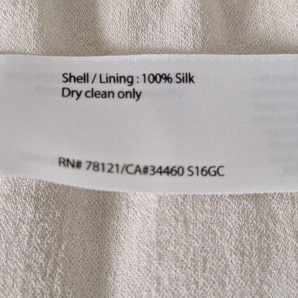 Eileen Fisher Quiet Luxury Cream Preppy 100% Silk Baggy Tapered Trouser Pants XS - Picture 9 of 10